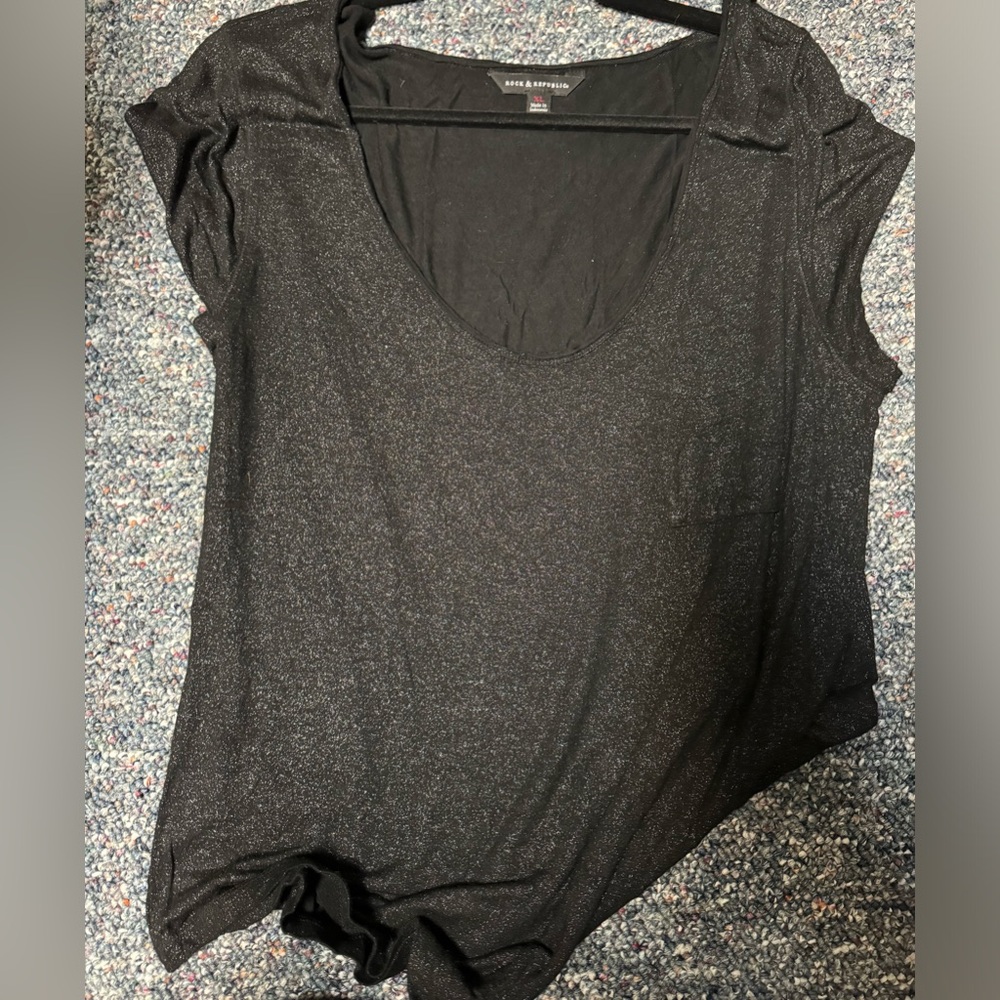 Shimmery black top